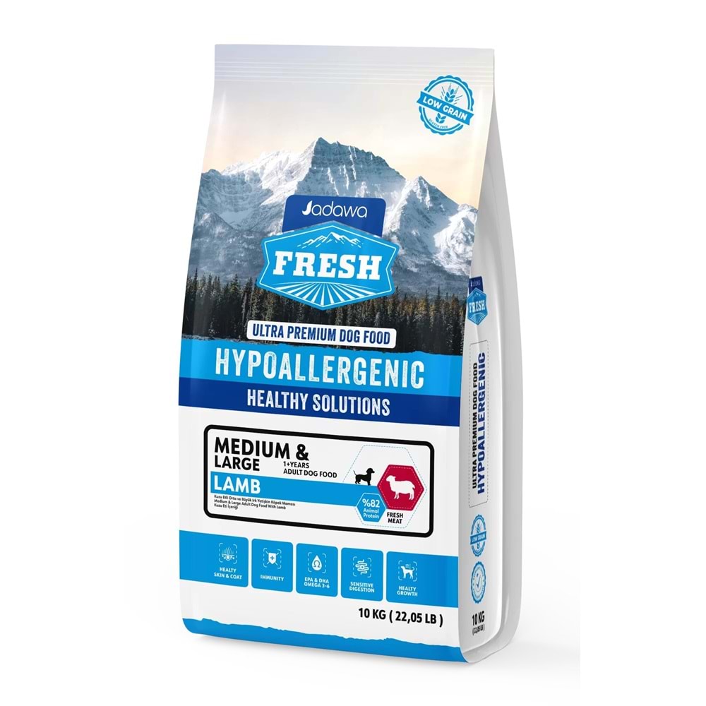 Fresh Ultra Premium Hipoalerjenik Kuzulu Orta ve Büyük Irk Köpek Maması 10 KG