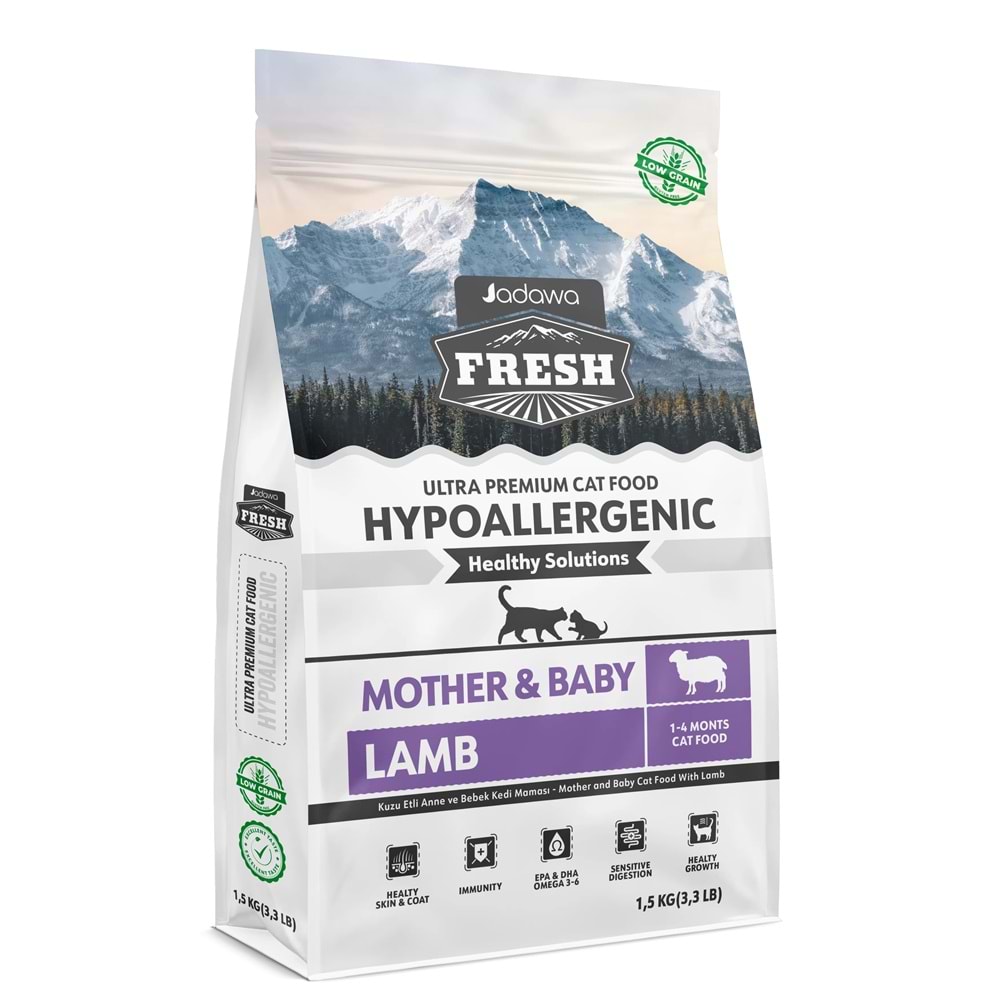 Fresh Ultra Premium Hypoallergenic Kuzulu Anne ve Yavru Kedi Maması 1.5 KG