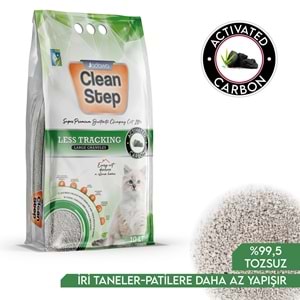 Clean Step Gri Aktif Karbonlu Az Dağılan Topaklanan Kalın Tane Bentonit Kedi Kumu 10 LT