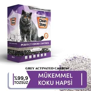 Clean Step Aktif Karbon Papatya Kokulu Mükemmel Koku Kontrollü Topaklanan İnce Tane Kedi Kumu 10 LT