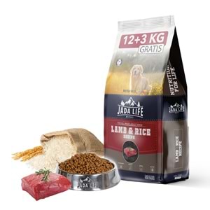 Jada Life Kuzu ve Pirinçli Yetişkin Köpek Maması 12+3 KG