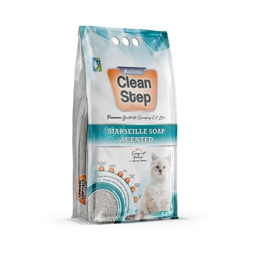 JADAWA Clean Step Marsilya Sabun Kokulu Topaklanan İnce Tane Bentonit Kedi Kumu 5 LT