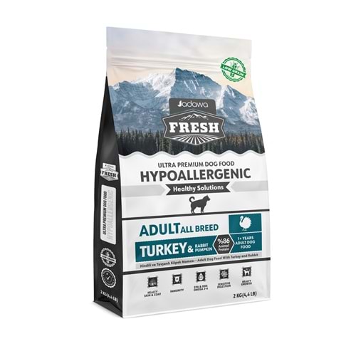 Fresh Ultra Premium Hipoalerjenik Tavşanlı, Hindili ve Balkabaklı Yetişkin Köpek Maması 2 KG