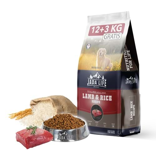 JADAWA Jada Life Yetişkin Köpek Maması Kuzu Etli ve Pirinçli 12+3 Kg