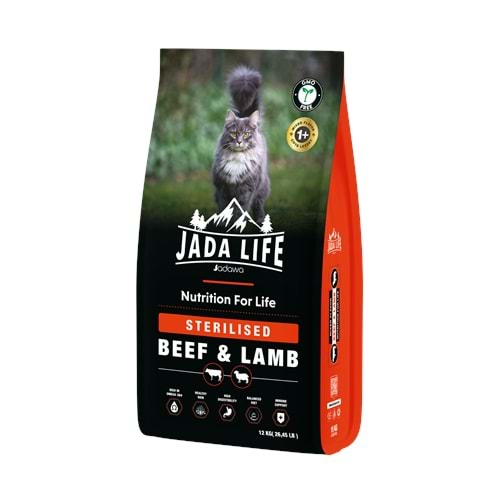 Jada Life Sığırlı ve Kuzulu Yetişkin Kısır Kedi Maması 12 KG